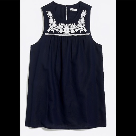J. C R E W : Floral Embroidered Shell Tank - Picture 5 of 7